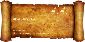 Aba Anita névjegykártya
