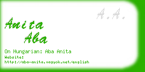 anita aba business card